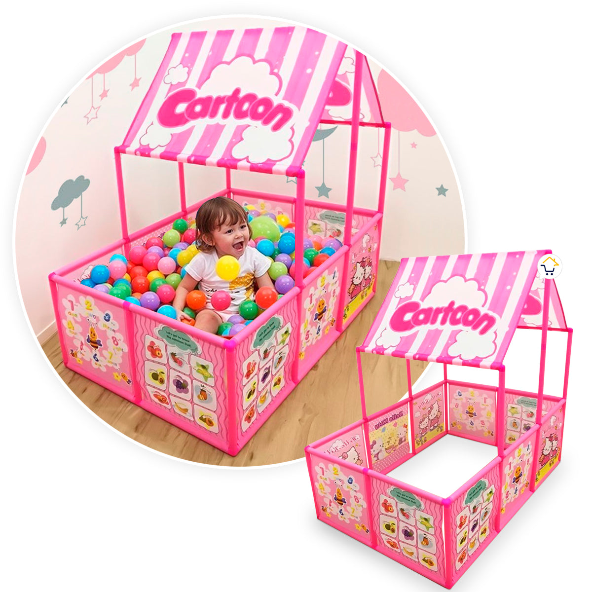 Casita Carpa Piscina De Pelotas WD924C