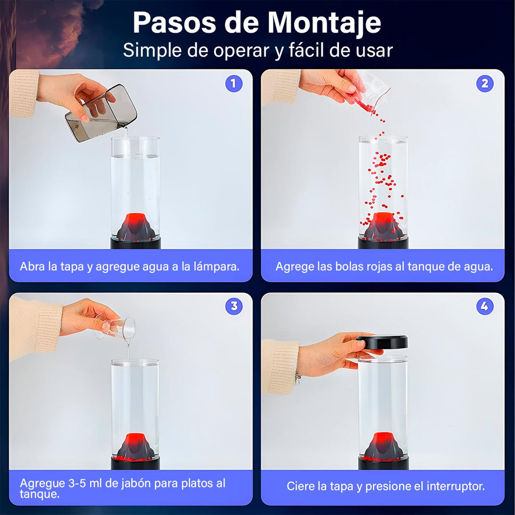 Lampara de Volcan LED Multicolor 7262-4