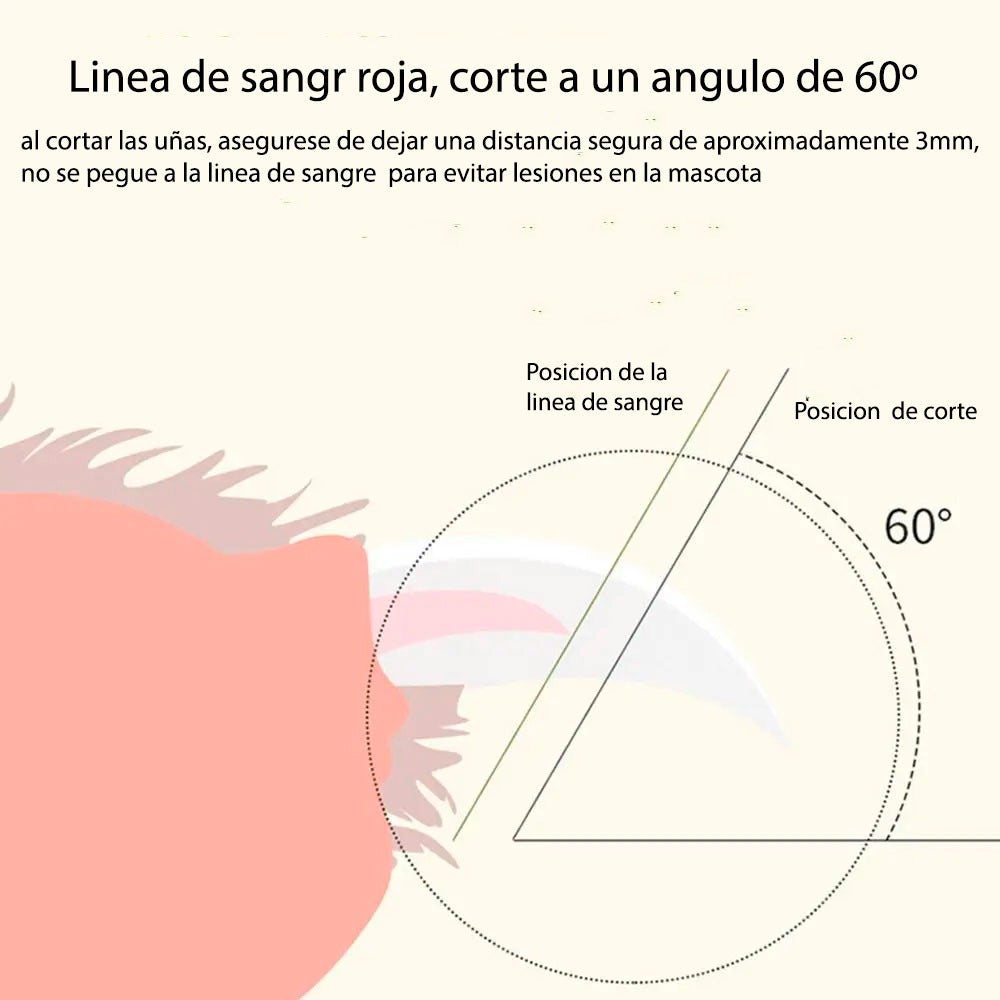 Cortaúñas para mascotas con luz led